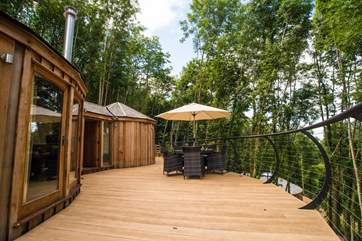 The stunning, cedar clad Pheasant Yurt.