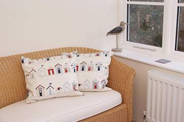 The garden-room enjoys a view over the south-facing garden and is a lovely peaceful place to sit with a coffee before starting the day.