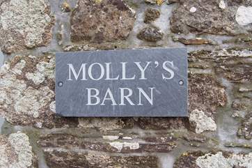 The name sign on the front of this lovely barn.
