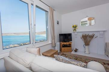 The sitting-area has amazing sea views.