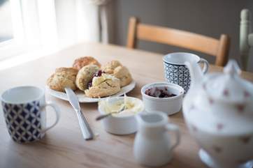 A delicious cream tea on arrival.