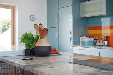 There is a large induction hob, perfect for holiday catering.