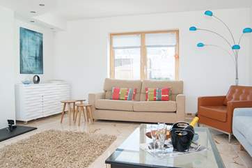 Comfortable sofas and chairs, perfect for relaxing in front of the wood-burner!
