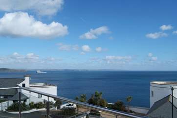 The view from the large balcony-area outside the living-room.