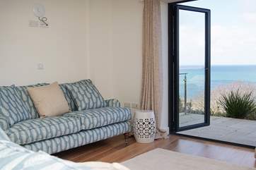 There are lovely sea views from the terrace.