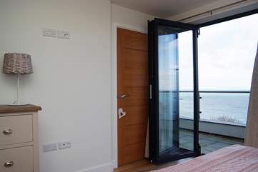Sea views from the bedroom.