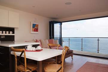 Sea views from the living-area.