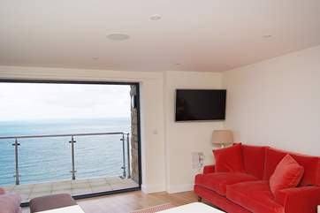 Sea views and comfortable furnishings.