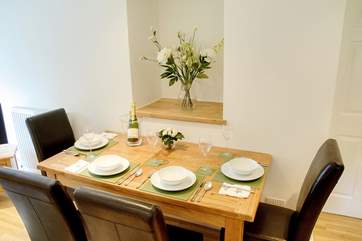 The dining-area in Hendre Cottage.