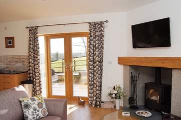 French doors out to the patio at Tregantle.