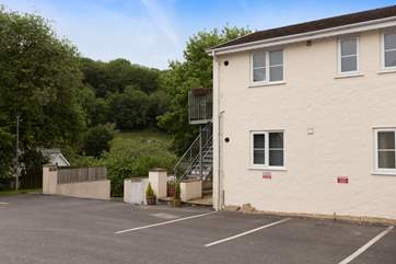 The apartment has its own dedicated parking bay and there are visitors' bays too.