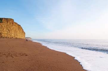 The stunning stretch of coast at West Bay, the closest beach to West Farm.