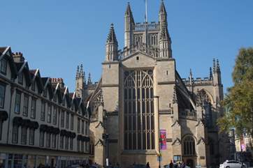 The incredible Abbey at the heart of Bath, next to the famous Roman Baths.