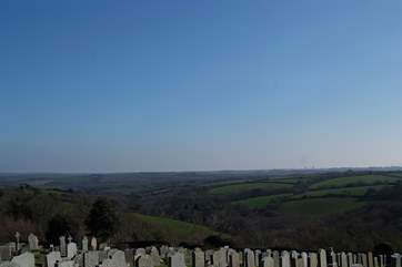 The fabulous view from the churchyard across the surrounding countryside.
