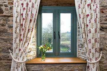 The countryside views from the bedroom