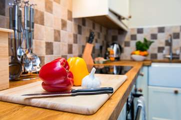 The kitchen is well-equipped.