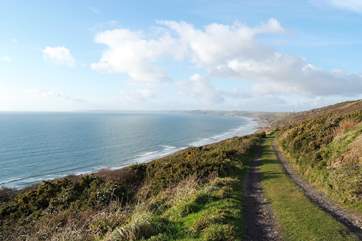 There are fabulous clifftop walks nearby.