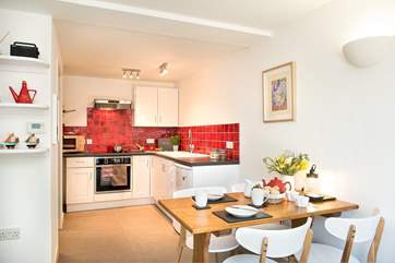 The kitchen dining area is on the ground floor