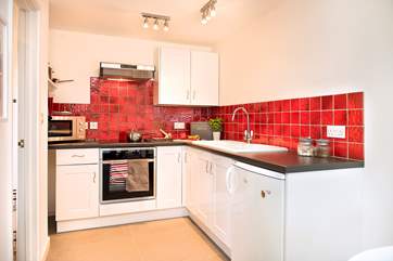 The kitchen area