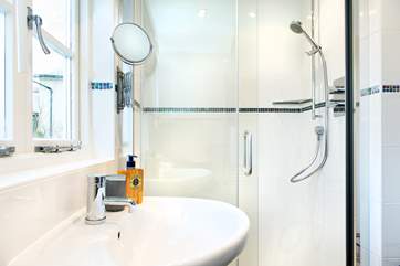 The shower room is on the ground floor and has a double size cubicle