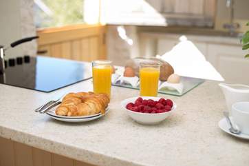 Start the day with a treat for breakfast. The whole purpose of this bolt-hole is for guests to relax and feel at home.