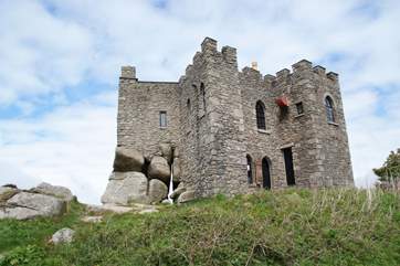 The castle at Carn Brea is a restaurant in the evenings with spectacular views.