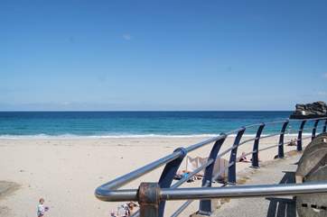 The beach at Portreath is great for surfers and sunbathers alike.