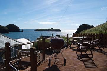 Your private raised deck to the rear of the apartments has spectacular views, time for a barbecue perhaps.
