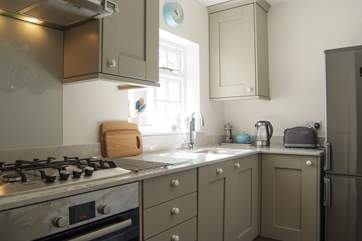 The galley-kitchen is very well-equipped.