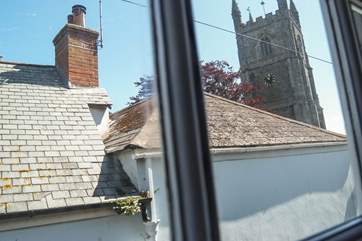 You can see the church spire from the bedroom.