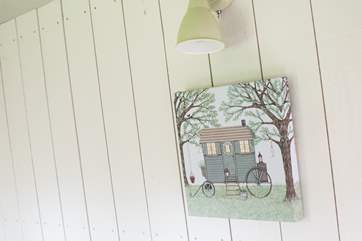 Sweet little touches make this a most beautiful shepherd's hut.