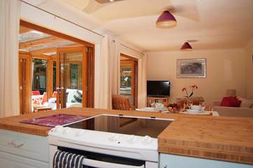 Looking out from the kitchen-area.
