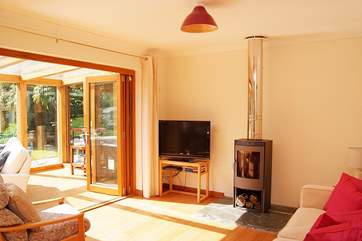 There is such a lot of light and space in this lovely property and the wood-burner certainly throws out the heat for chillier evenings.
