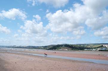 The beach at low water (this is during spring tides which have a higher rise and fall).