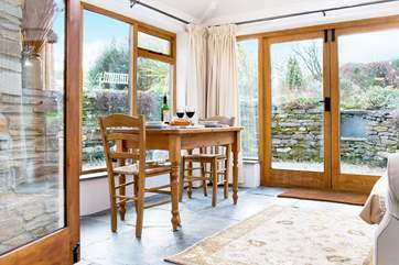 Mealtimes will be a treat with views over the garden