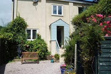 You can also sit out in front of the cottage as well as on the raised patio above,