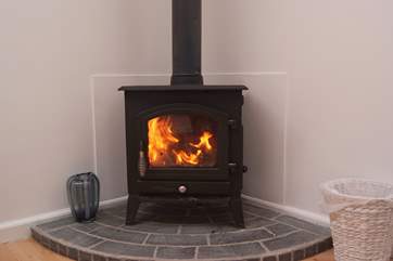 A roaring wood-burner for cooler evenings.