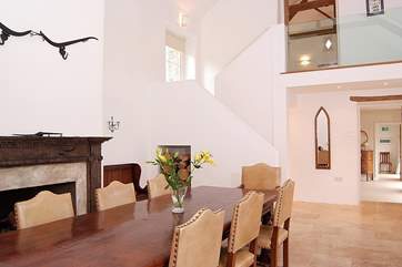 The entrance hall is also a grand dining-room, a stunning light-filled space for special holiday meals!
