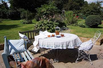 There is a wonderful sunny patio with your gardens beyond - a really tranquil and private place to enjoy the surroundings here.