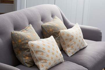 Every detail has been thought of here, the delightful colour scheme is carried throughout the yurt.