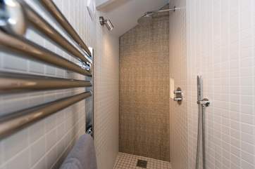 The stylish en suite shower-room.