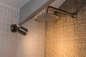 With a fabulous shower.