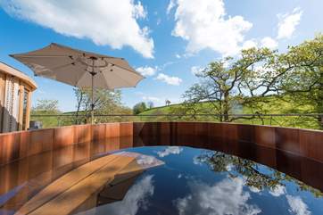 The fabulous wood-fired hot tub.