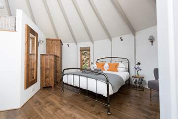 The gorgeous king-size bed in the main yurt.