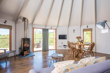 There are superb views across the valley and countryside beyond.