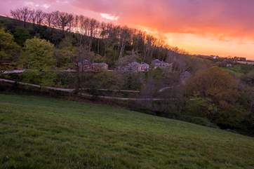Looking towards the yurts from across the valley.