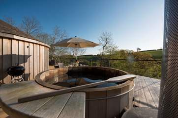 There are stunning views from the hot tub.