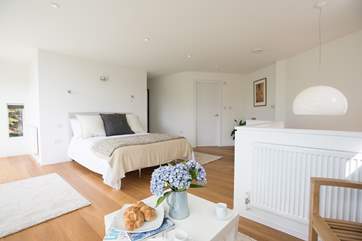 The spacious bedroom.