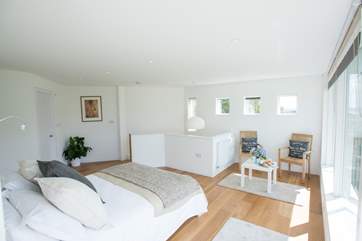 The spacious bedroom.