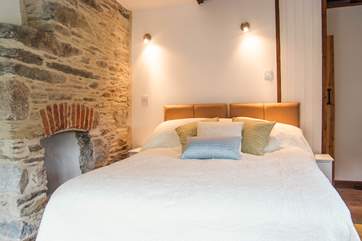 Lovely stonework in the bedroom.